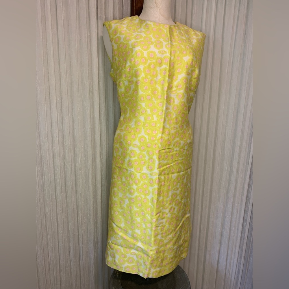 Source Unknown Yellow Sheath Maxi Dress Crew Neck Sleeveless